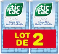 Mängden socker i Bonbons tic tac goût menthe extra fraiche 2x49g