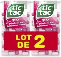 Mängden socker i Bonbons tic tac goûts duo de fraises 2x54g