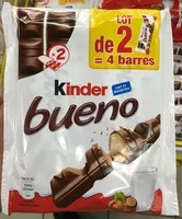 Mängden socker i Kinder bueno gaufrettes enrobees de chocolat 2 x2 barres
