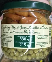 Mängden socker i Petits Pois Extra-Fins et Jeunes Carottes à l'Étuvée