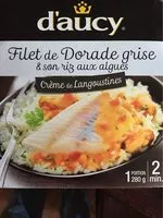 Mängden socker i Filet de dorade crème langoustine d'AUCY barquette micro ondable