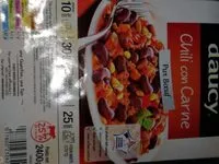 Mängden socker i 2400g chili con carne barquette d 'aucy