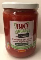 Mängden socker i 58cl tomates entières pelées de plein champ sans sel ajoute bio