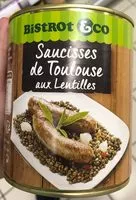 Mängden socker i Saucisses de toulouse aux lentilles