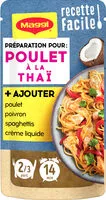 Mängden socker i Maggi Recette Facile Poulet à la thaï coco miel et épices 65g