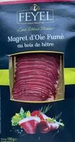 Mängden socker i Magret D'oie Tranché, Fumé, 100 Grammes, Marque Feyel-artzner