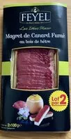 Mängden socker i Magret de canard fumé au bois de hêtre