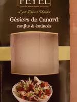 Mängden socker i Gesiers de canard confits eminces FEYEL