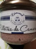 Mängden socker i Édouard rillettes de canard
