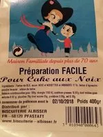 Mängden socker i Préparation pour cake aux noix
