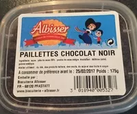 Mängden socker i Paillettes chocolat noir