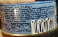 Mängden socker i Thon entier huile de tournesol