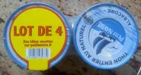 Mängden socker i Thon entier au naturel - lot de 4