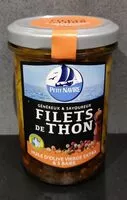 Mängden socker i Filets de thon huile d'olive vierge extra & 5 baies