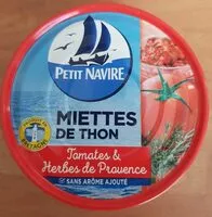 Mängden socker i Miettes de thon à la sauce tomates et herbes de Provence