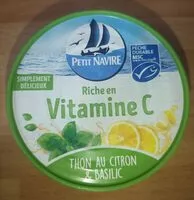 Mängden socker i Thon au citron et basilic Vitamine C