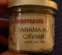 Mängden socker i Tarama au caviar