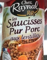 Mängden socker i Saucisses Pur Porc aux Lentilles