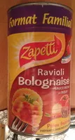 Mängden socker i Ravioli Bolognaise (Sauce Riche en Bœuf) Format Familial
