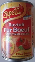 Mängden socker i Ravioli Pur Bœuf (Sauce Tomate Cuisinée)