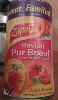 Mängden socker i Ravioli Pur Bœuf (Sauce Tomate Cuisinée) Format familial