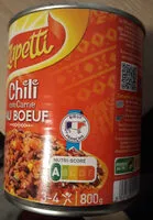 Mängden socker i Chili con carne au bœuf