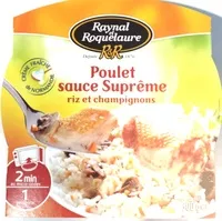 Mängden socker i Poulet sauce Suprême riz et champignons