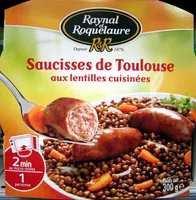 Mängden socker i Saucisses de Toulouse aux Lentilles cuisinées