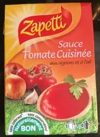 Mängden socker i Sauce tomate cuisinée aux oignons et à l'ail