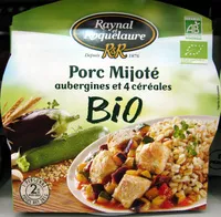 Mängden socker i Porc Mijoté aubergines et 4 céréales BIO