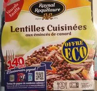 Mängden socker i Lentilles Cuisinées aux Émincés de Canard