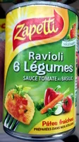 Mängden socker i Ravioli 6 Légumes sauce Tomate au Basilic