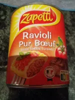 Mängden socker i Ravioli pur boeuf