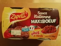 Mängden socker i Zapetti sauce italienne max de boeuf