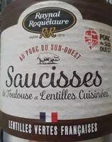 Mängden socker i Saucisses de Toulouse et lentilles cuisinées