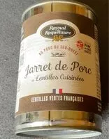 Mängden socker i Jarret de porc et lentilles cuisinees