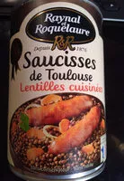 Mängden socker i Saucisses de Toulouse aux Lentilles cuisinées