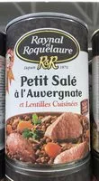 Mängden socker i Petit salé à l'Auvergnate et lentilles cuisinées RAYNAL ET ROQUELAURE,420g