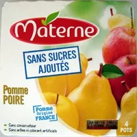 Mängden socker i Compotes pomme poire Materne