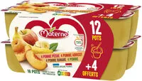 Mängden socker i MATERNE Compotes Coupelles Multivariétés Fruits Jaunes 16x100g 12+4 Offerts