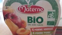 Mängden socker i MATERNE Compotes Coupelles BIO Pomme Abricot Poire 8x100g