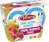 Mängden socker i MATERNE Compotes Coupelles Pomme Framboise Fraise 4x100g