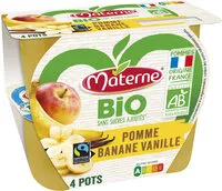 Mängden socker i MATERNE Compotes Coupelles BIO Pomme Banane Vanille 4x100g