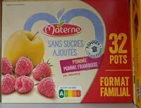 Mängden socker i MATERNE (Sans sucres ajoutés) Pomme/Pomme Framboise 32x100g Format Familial