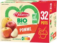 Mängden socker i MATERNE Compotes Coupelles BIO Pomme 32x100g