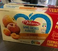 Mängden socker i MATERNE (Sans sucres ajoutés) Pomme/Pomme Pêche Abricot 24x100g Format Familial