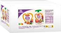 Mängden socker i MATERNE Compote Gourdes Sans Sucres Ajoutés Graines Lin & Chia Pomme Pêche Passion 36x90g