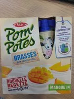 Mängden socker i Yaourts fruits mixés mangue Pom'Potes