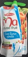 Mängden socker i Ma pause fruit sans sucres ajoutes pomme abricot brugnon
