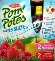 Mängden socker i Pom'Potes pomme framboise et pomme fraise